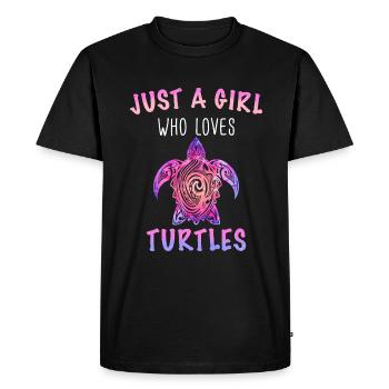 Turtle Sea Turtle Turtle Animal - Men's Premium Organic T-Shirt - black - Front - Nico (187cm)