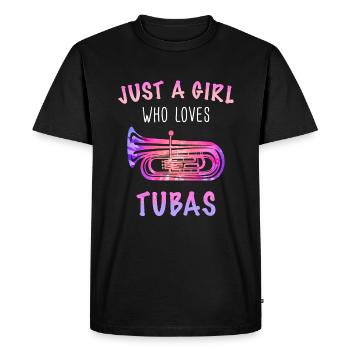 Tuba Tubist - Men's Premium Organic T-Shirt - black - Front - Nico (187cm)
