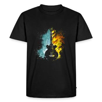Guitariste Guitariste Musicien Instruments de Guitare Acoustique - T-shirt Premium bio Homme - noir - Devant - Nico (187cm)
