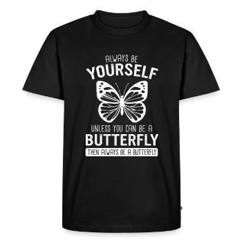Papillon Monarque Papillon Papillon Colorés - T-shirt Premium bio Homme - noir - Devant - Nico (187cm)