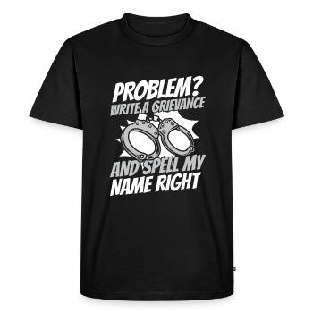 Agent correctionnel Gardien de prison Prison - T-shirt Premium bio Homme - noir - Devant - Nico (187cm)