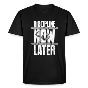 Agent correctionnel Gardien de prison Prison - T-shirt Premium bio Homme - noir - Devant - Nico (187cm)