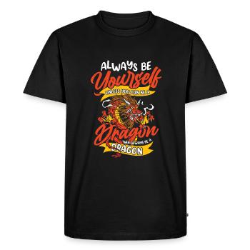 Dragon Mystique Dragon Fantaisie - T-shirt Premium bio Homme - noir - Devant - Nico (187cm)