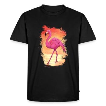 Flamant Rose Animal - T-shirt Premium bio Homme - noir - Devant - Nico (187cm)