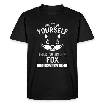 Fox Foxes Animal - Men's Premium Organic T-Shirt - black - Front - Nico (187cm)
