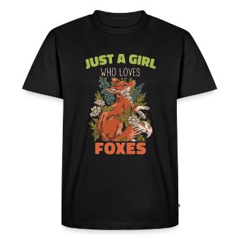 Fox Foxes Animal - Men's Premium Organic T-Shirt - black - Front - Nico (187cm)