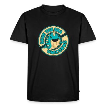 Narval Baleine Océan Narvals Baleines Baleines Baleines - T-shirt Premium bio Homme - noir - Devant - Nico (187cm)