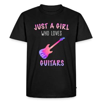 Guitariste Guitariste Musicien Instruments de Guitare Acoustique - T-shirt Premium bio Homme - noir - Devant - Nico (187cm)