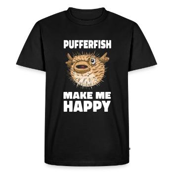 Puffer fish Puffer fish Fish Ocean Animal - Men's Premium Organic T-Shirt - black - Front - Nico (187cm)