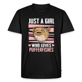 Poisson-globe Poisson-globe Poisson océan Animal - T-shirt Premium bio Homme - noir - Devant - Nico (187cm)