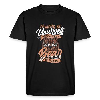 Bear Grizzly Bear Brown Bear Bear - Men's Premium Organic T-Shirt - black - Front - Nico (187cm)