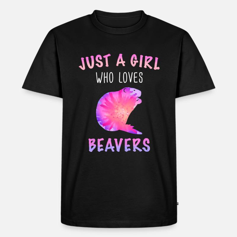 Biber Tier - Männer Premium Bio T-Shirt - Schwarz