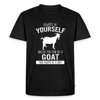 Chèvre Chèvre Chèvre Animal Chèvre - T-shirt Premium bio Homme - noir - Devant - Nico (187cm)