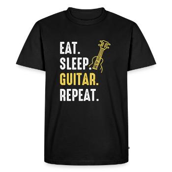 Guitare Guitariste Musicien Guitare acoustique Instruments - T-shirt Premium bio Homme - noir - Devant - Nico (187cm)
