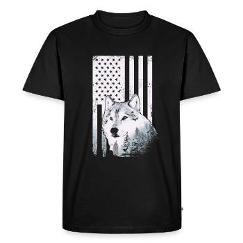 Chien Husky Sibérien - T-shirt Premium bio Homme - noir - Devant - Nico (187cm)