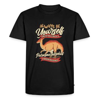 Parasaurolophus Dinosaure - T-shirt Premium bio Homme - noir - Devant - Nico (187cm)