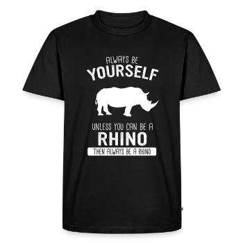Rhinocéros Rhinocéros - T-shirt Premium bio Homme - noir - Devant - Nico (187cm)