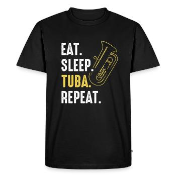 Tuba Tuba lecteur - T-shirt Premium bio Homme - noir - Devant - Nico (187cm)