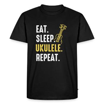 Instrument ukulélé - T-shirt Premium bio Homme - noir - Devant - Nico (187cm)