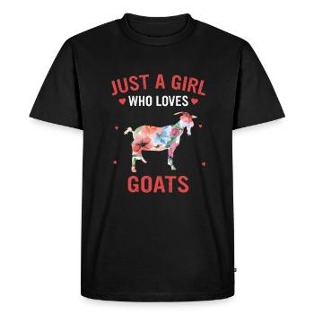 Chèvre Chèvre Chèvre Animal Chèvre - T-shirt Premium bio Homme - noir - Devant - Nico (187cm)