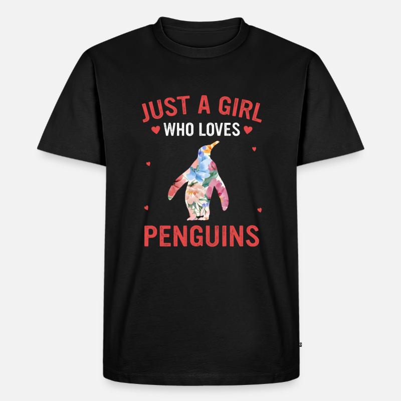 Pinguin Pinguine Tier - Männer Premium Bio T-Shirt - Schwarz