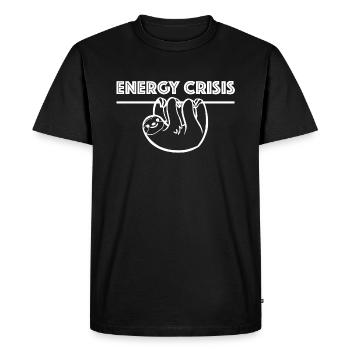 Energy crisis | Sloth, nature, saving energy - Men's Premium Organic T-Shirt - black - Front - Nico (187cm)