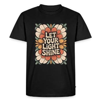 Let Your Light Shine Flowers Vintage - Men's Premium Organic T-Shirt - black - Front - Nico (187cm)