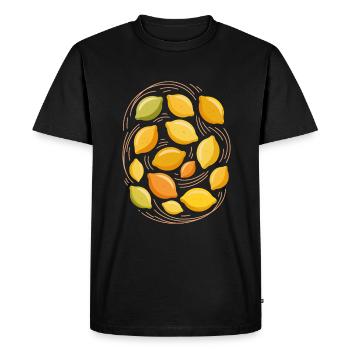 Illustration d’agrumes frais - T-shirt Premium bio Homme - noir - Devant - Nico (187cm)