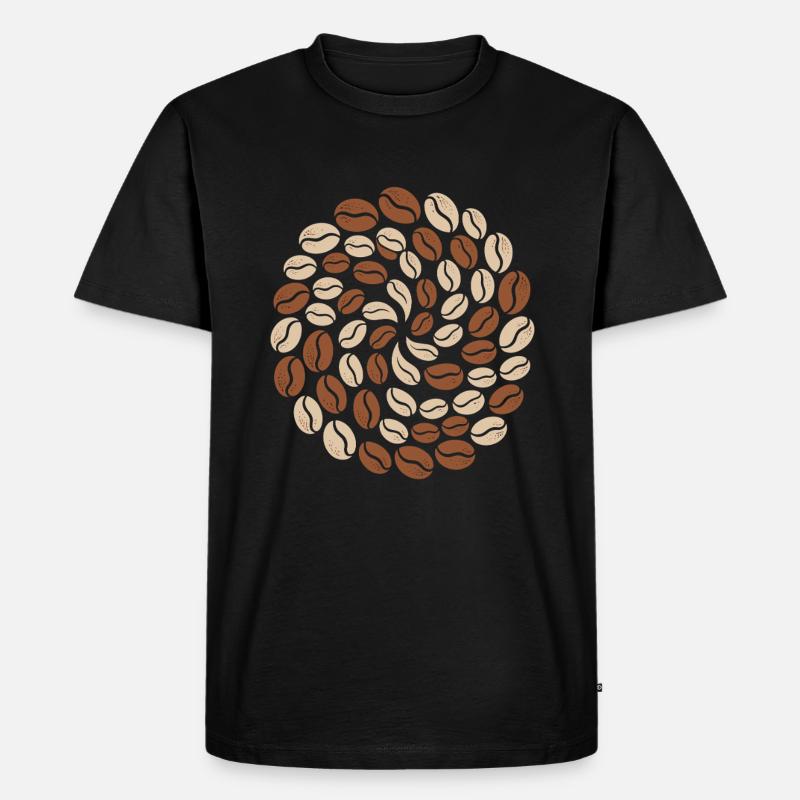 Coffee Bean Pattern Circle Lover - Men's Premium Organic T-Shirt - black