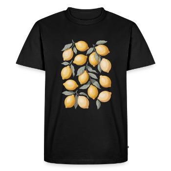Citrons frais Illustration vintage - T-shirt Premium bio Homme - noir - Devant - Nico (187cm)