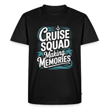 Équipage de croisière 2025 Croisière en famille - T-shirt Premium bio Homme - noir - Devant - Nico (187cm)