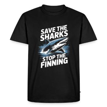 Sauvez les requins, arrêtez l’enlèvement des ailerons - T-shirt Premium bio Homme - noir - Devant - Nico (187cm)