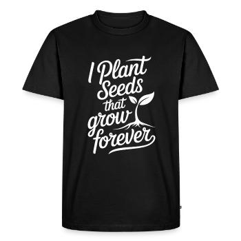 Motivation de l’enseignant : Je plante des graines - T-shirt Premium bio Homme - noir - Devant - Nico (187cm)
