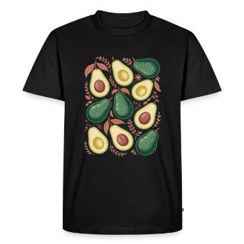 Avocado Boho Floral Pattern for Nature Lovers - Men's Premium Organic T-Shirt - black - Front - Nico (187cm)