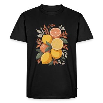 Art des agrumes bohème pour les amoureux de la nature - T-shirt Premium bio Homme - noir - Devant - Nico (187cm)
