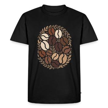 Café en grains L’élégance pour les amoureux - T-shirt Premium bio Homme - noir - Devant - Nico (187cm)