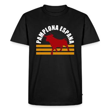 pamplona espana - Men's Premium Organic T-Shirt - black - Front - Nico (187cm)