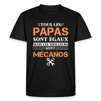 meilleur mecano cadeau papa mecanicien - T-shirt Premium bio Homme - noir - Devant - Nico (187cm)