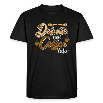 Débat Débat argumentation - T-shirt Premium bio Homme - noir - Devant - Nico (187cm)
