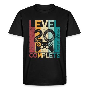 20 Geburtstag Level 20 Complete 20 Jahre Geschenk - Männer Premium Bio T-Shirt - Schwarz - Vorne - Nico (187cm)