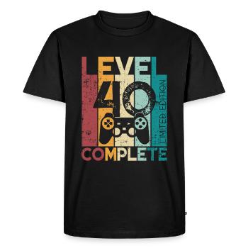 40 Birthday Level 40 Complete 40 Years Gift - Men's Premium Organic T-Shirt - black - Front - Nico (187cm)