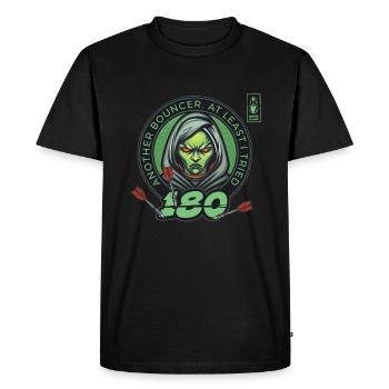 Darts 180 Bouncer Green Player Dart Team - Men's Premium Organic T-Shirt - black - Front - Nico (187cm)