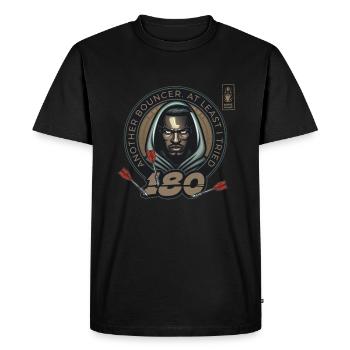 Darts 180 Bouncer Brown Player Dart Team - Men's Premium Organic T-Shirt - black - Front - Nico (187cm)