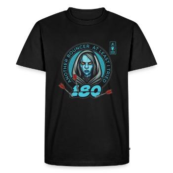Darts 180 Bouncer Blue Player Dart Team - Men's Premium Organic T-Shirt - black - Front - Nico (187cm)