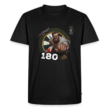 Darts 180 White Game Champ Dart - Dart Team - Men's Premium Organic T-Shirt - black - Front - Nico (187cm)