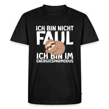Cute sloth in power saving mode - Men's Premium Organic T-Shirt - black - Front - Nico (187cm)