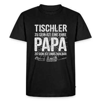 Tischler Holz Papa Vater Vatertag Handwerker - Männer Premium Bio T-Shirt - Schwarz - Vorne - Nico (187cm)