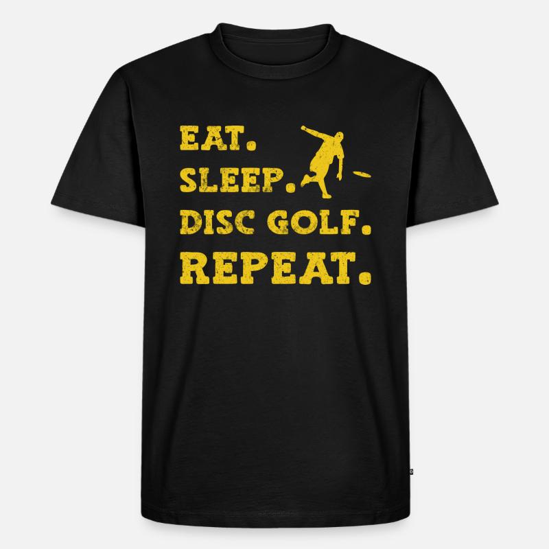 Disc Golf Frisbee - Männer Premium Bio T-Shirt - Schwarz