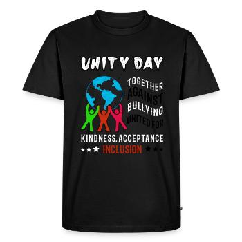 Contre l’intimidation Sensibilisation à la gentillesse Journée de l’unité - T-shirt Premium bio Homme - noir - Devant - Nico (187cm)
