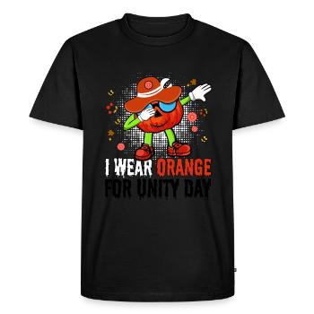 Dabbing Citrouille Paix Gentillesse Sensibilisation Journée de l’Unité - T-shirt Premium bio Homme - noir - Devant - Nico (187cm)